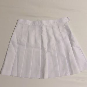 American Apparel White Pleated Tennis Skirt